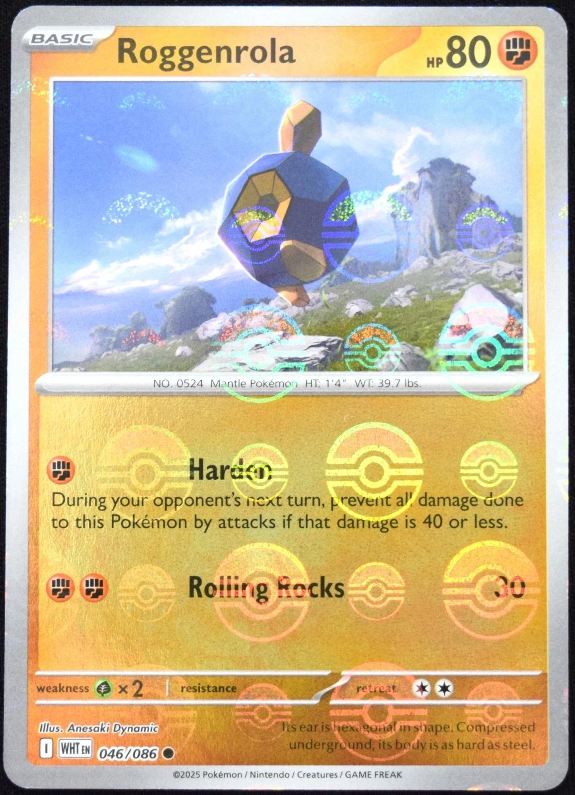 White Flare Roggenrola [Poke-Ball] Pokémon card